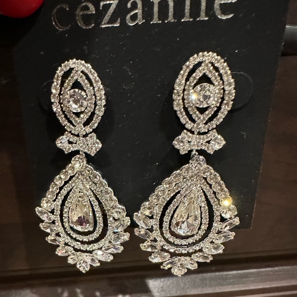 Cezanne drop CZ earrings